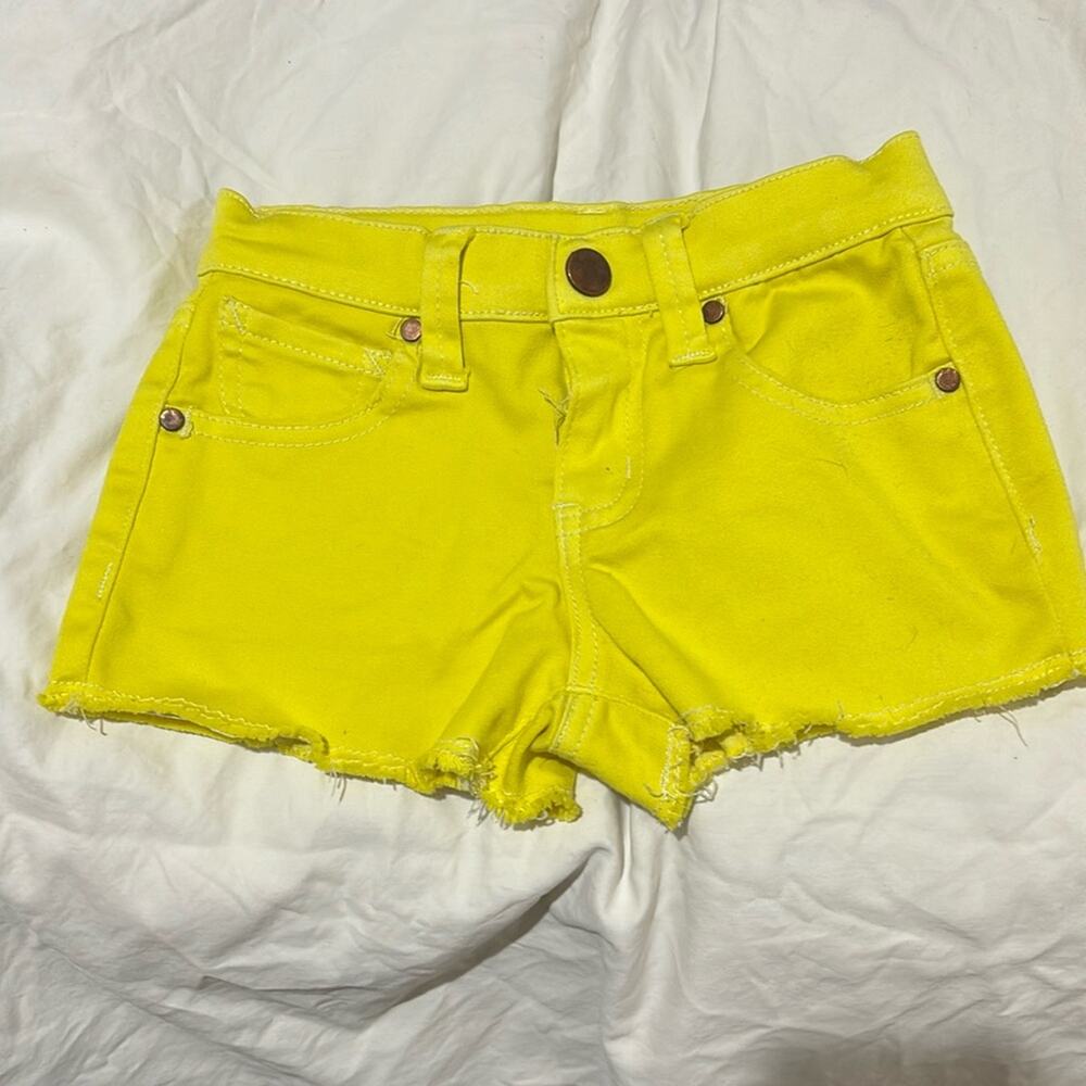 Cheeky 6x yellow denim stretch jean style shorts adjustable waist nwot pockets